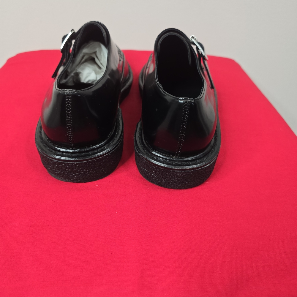 Steve Madden Black Leather Loafers with Broguing - Picture 4 of 6